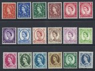 1958-65 Sg 570-586 Multi-Crowns on Cream Wilding Set of 18 values UNMOUNTED MINT