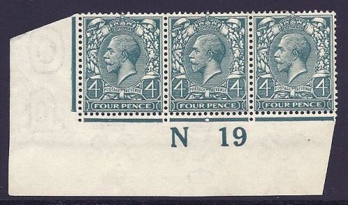 N23(6) 4d Bluish Grey Green Royal Cypher control N19 imperf UNMOUNTED MINT