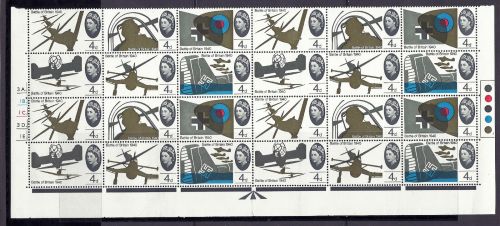 1965 BOB 4d Cyl 3A. Listed Flaws - Damage Wing Tailplane W69b W72c MNH