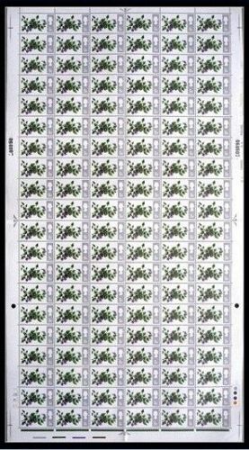 1967 9d Flowers Wmk Inv(Ord) Complete Sheet cylinder 2A-2D No Dot UNMOUNTED MINT
