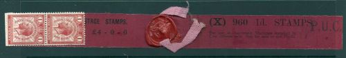 1929 1d PUC Coil Leader with 2 stamps attached - Scarce UNMOUNTED MINT