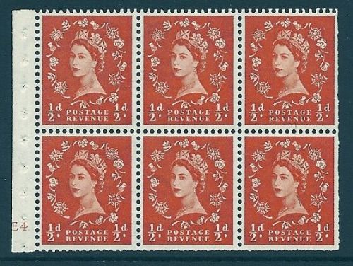 SB1 ½d Wilding (error) Cyl E4 Dot pane perf type I UNMOUNTED MNT MNH