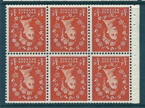 SB7a Wilding booklet pane Crown on Cream perf type I UNMOUNTED MNT MNH