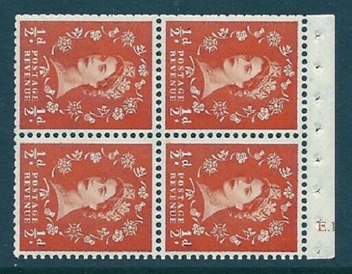 SB10a ½d Crowns Right Wilding booklet Cyl E13 pane perf type I UNMOUNTED MNT MNH