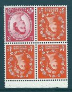 SB12a Wilding booklet pane crowns on white perf AP UNMOUNTED MNT MNH