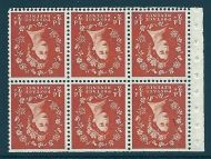SB15a Wilding booklet pane 2B Green Phos perf type I UNMOUNTED MNT MNH