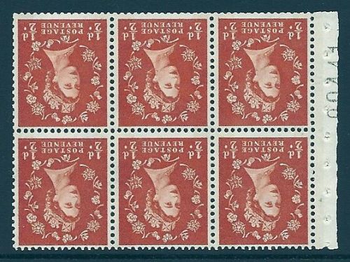 SB15a Wilding booklet pane 2B Green Phos perf type I UNMOUNTED MNT MNH