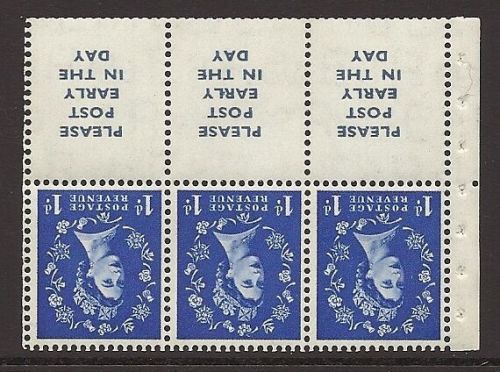 SB24a Wilding booklet pane Tudor perf type Ie UNMOUNTED MNT MNH