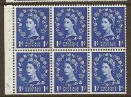 SB26 1d Wilding booklet pane cyl F3 Dot perf type Ie UNMOUNTED MNT MNH