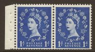 SB28 1d Wilding booklet pane perf type E(½v) UNMOUNTED MNT MNH