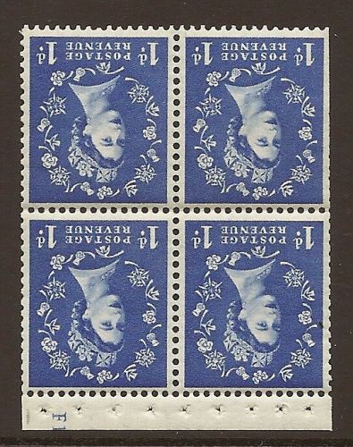 SB34 1d Crowns left Wilding booklet pane perf type I Cyl F12 UNMOUNTED MNT