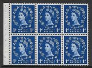 SB49 1d Wilding booklet pane Violet 8mm perf type I UNMOUNTED MNT