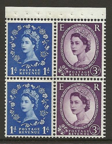 SB52 Wilding booklet pane Violet Phos S W Right perf type I UNMOUNTED MNT MNH
