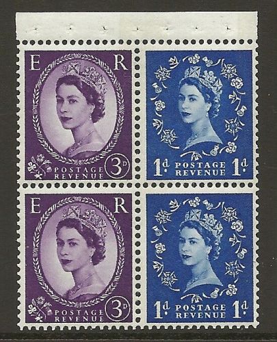 SB53 Wilding booklet pane Violet Phos S W Right Perf I UNMOUNTED MNT
