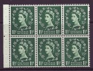 SB59 Wilding booklet pane Tudor perf type Ie middle UNMOUNTED MNT MNH