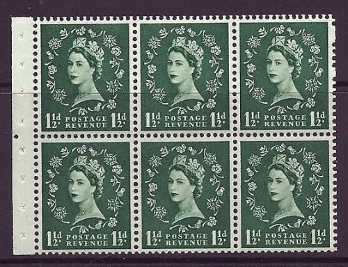 SB59 Wilding booklet pane Tudor perf type Ie middle UNMOUNTED MNT MNH