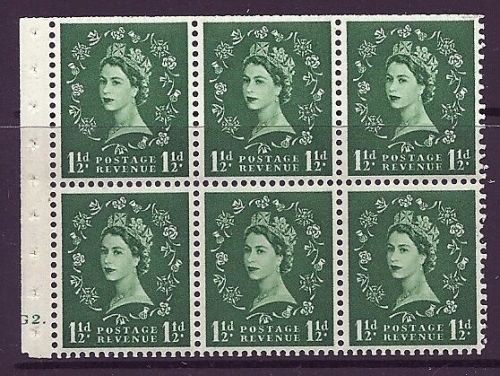 SB59 Wilding booklet pane Tudor perf type Ie Cyl G2 Dot UNMOUNTED MNT MNH