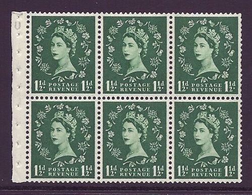 SB62 Wilding booklet pane Edward perf type I UNMOUNTED MNT MNH