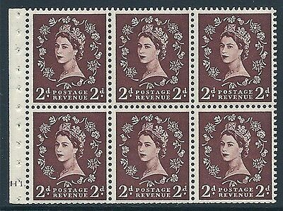 SB76 Wilding booklet pane Tudor Cyl H1 Dot perf type Ie UNMOUNTED MNT