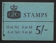 H54p 5 - Wilding Blue Phosphor GPO booklet - Jan 1962 UNMOUNTED MINT