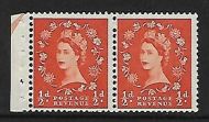 SB3 ½d x 2 Wilding booklet pane perf type E(½v) arrow top UNMOUNTED MNT