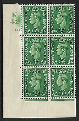 ½d Green cylinder Block Control K42 125 No Dot perf 5(E/I) UNMOUNTED MINT/MNH