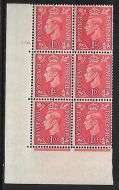 1d Pale scarlet 156 No Dot cylinder block perf 5(E/I) UNMOUNTED MINT/MNH