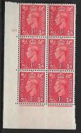 1d Pale scarlet 166 Dot cylinder block perf 5(E/I) UNMOUNTED MINT/MNH