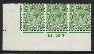 ½d Green Block Cypher Control U34 imperf UNMOUNTED MINT MNH