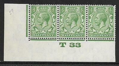 ½d Green Block Cypher Control T33 imperf UNMOUNTED MINT MNH