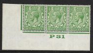 ½d Green Block Cypher Control P31 imperf UNMOUNTED MINT