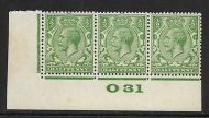 ½d Green Block Cypher Control O31 imperf UNMOUNTED MINT