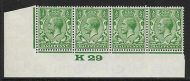 ½d Green Block Cypher Control K29 imperf UNMOUNTED MINT MNH