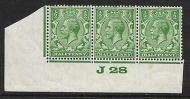 ½d Green Block Cypher Control J28 imperf UNMOUNTED MINT MNH