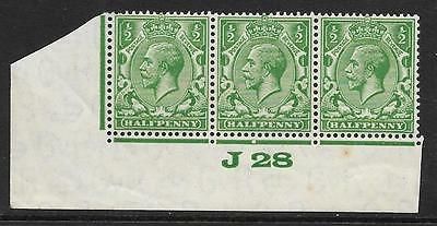 ½d Green Block Cypher Control J28 imperf UNMOUNTED MINT MNH