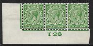 ½d Green Block Cypher Control I28 imperf UNMOUNTED MINT