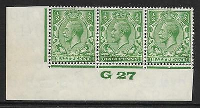 ½d Green Block Cypher Control G27 imperf MOUNTED MINT