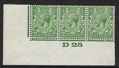 ½d Green Block Cypher Control D25 imperf UNMOUNTED MINT MM in margin