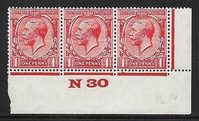 1d Scarlet Block Cypher Control N30 imperf MOUNTED MINT bottom margin only