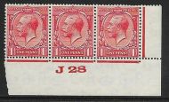 1d Scarlet Block Cypher Control J28 imperf UNMOUNTED MINT MNH