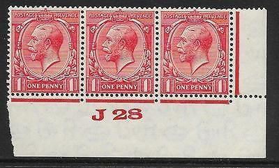 1d Scarlet Block Cypher Control J28 imperf UNMOUNTED MINT MNH