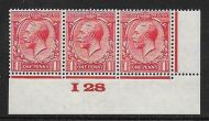 1d Scarlet Block Cypher Control I28 imperf UNMOUNTED MINT MNH