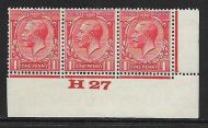 1d Scarlet Block Cypher Control H27 imperf UNMOUNTED MINT MNH