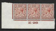 1½d Brown Block Cypher Control E26 imperf UNMOUNTED MINT MNH