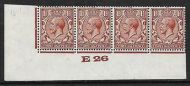 1½d Brown Block Cypher Control E26 imperf strip of 4 UNMOUNTED MINT MNH