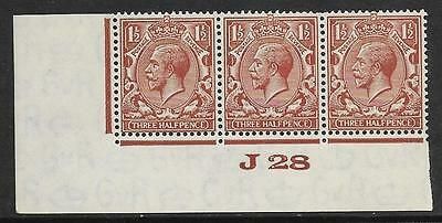 1½d Brown Block Cypher Control J28 imperf UNMOUNTED MINT MNH