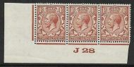 1½d Brown Block Cypher Control J28 imperf UNMOUNTED MINT