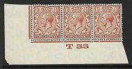 1½d Brown Block Cypher Control T33 imperf UNMOUNTED MINT MNH