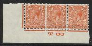2d Orange Block Cypher Control T33 imperf UNMOUNTED MINT