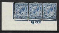N37(3) 2½d Bright Blue Block Cypher ControlQ32 imperf MOUNTED MINT